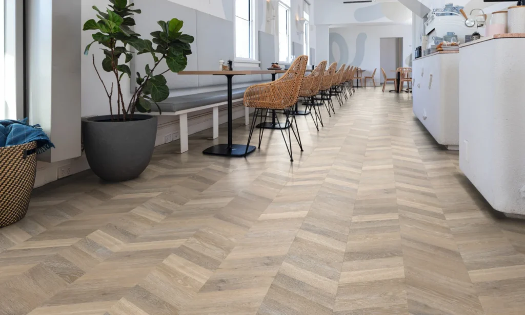Commercial Vinyl Flooring in Cafe